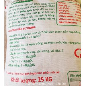 Phân Trùn Quế Bao 25kg